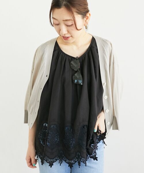 le.coeur blanc / ルクールブラン シャツ・ブラウス | Fanaka裾レースノースリーブ | 詳細2