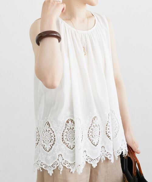 le.coeur blanc / ルクールブラン シャツ・ブラウス | Fanaka裾レースノースリーブ | 詳細21