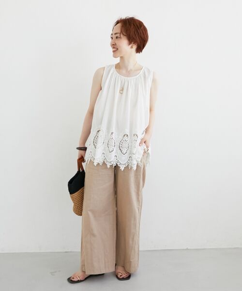 le.coeur blanc / ルクールブラン シャツ・ブラウス | Fanaka裾レースノースリーブ | 詳細23