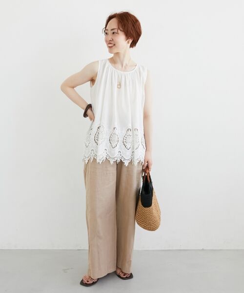 le.coeur blanc / ルクールブラン シャツ・ブラウス | Fanaka裾レースノースリーブ | 詳細27