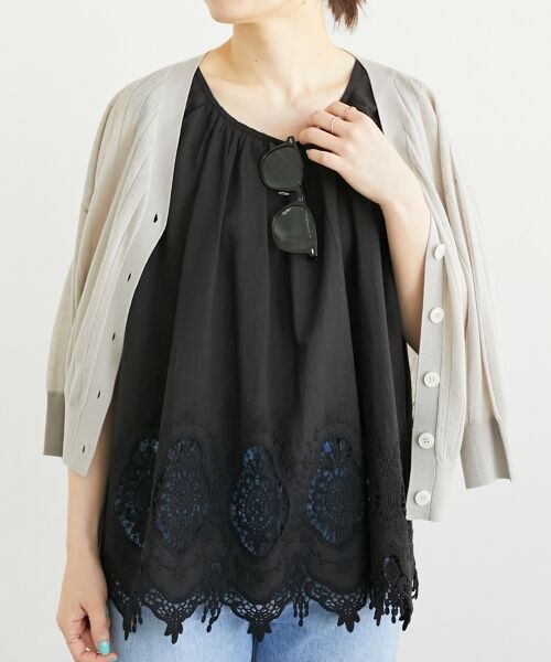 le.coeur blanc / ルクールブラン シャツ・ブラウス | Fanaka裾レースノースリーブ | 詳細3