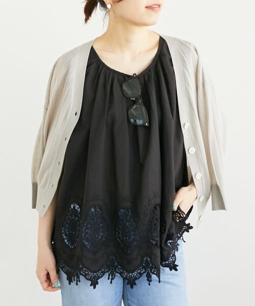 le.coeur blanc / ルクールブラン シャツ・ブラウス | Fanaka裾レースノースリーブ | 詳細4