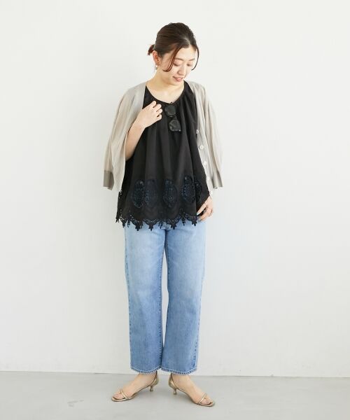 le.coeur blanc / ルクールブラン シャツ・ブラウス | Fanaka裾レースノースリーブ | 詳細8