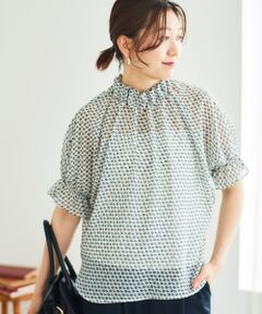 le.coeur blanc / ルクールブラン シャツ・ブラウス | シフォン幾何柄プリントブラウス