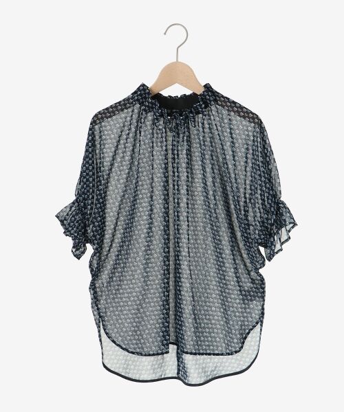 le.coeur blanc / ルクールブラン シャツ・ブラウス | シフォン幾何柄プリントブラウス | 詳細1