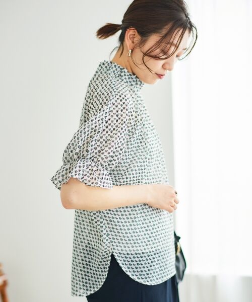 le.coeur blanc / ルクールブラン シャツ・ブラウス | シフォン幾何柄プリントブラウス | 詳細16