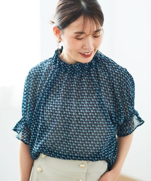 le.coeur blanc / ルクールブラン シャツ・ブラウス | シフォン幾何柄プリントブラウス | 詳細2