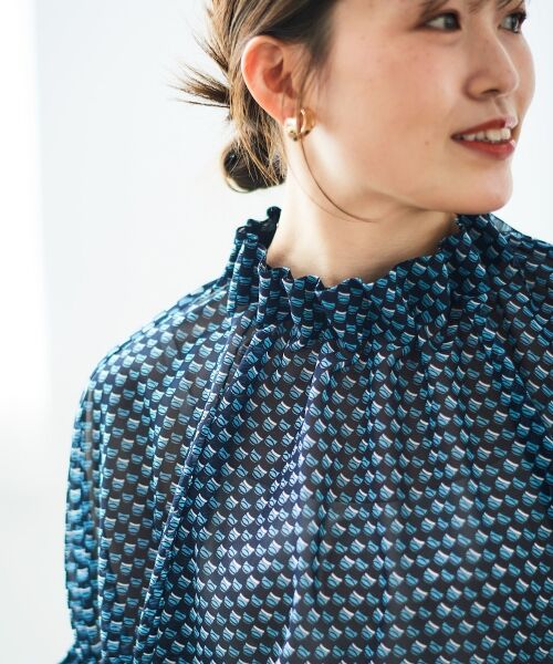 le.coeur blanc / ルクールブラン シャツ・ブラウス | シフォン幾何柄プリントブラウス | 詳細5