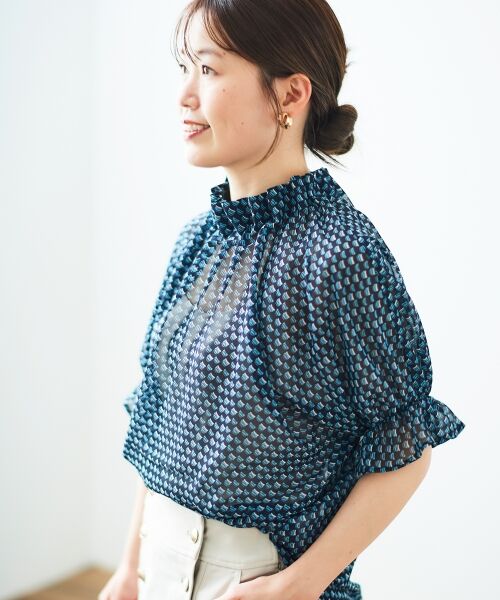 le.coeur blanc / ルクールブラン シャツ・ブラウス | シフォン幾何柄プリントブラウス | 詳細7