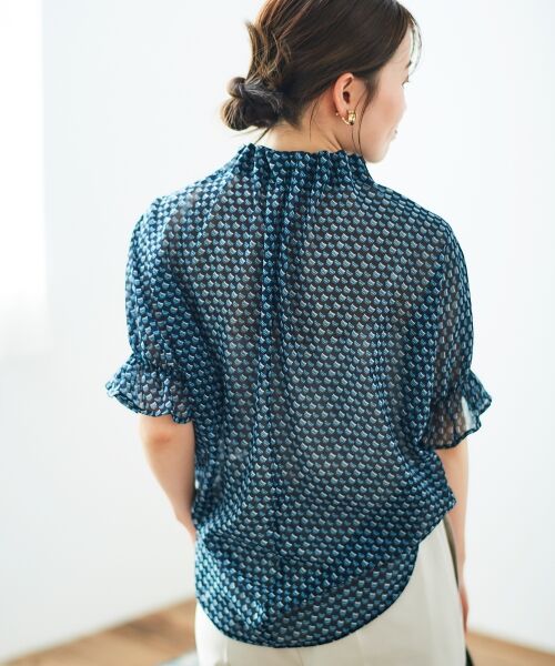 le.coeur blanc / ルクールブラン シャツ・ブラウス | シフォン幾何柄プリントブラウス | 詳細8