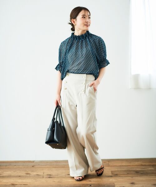 le.coeur blanc / ルクールブラン シャツ・ブラウス | シフォン幾何柄プリントブラウス | 詳細9