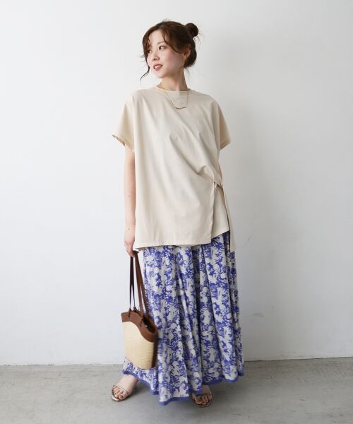 le.coeur blanc / ルクールブラン ロング・マキシ丈スカート | 《手洗い可能》Fanaka別注バイカラーフラワースカート | 詳細12