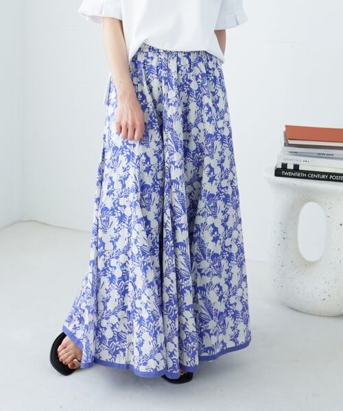 le.coeur blanc / ルクールブラン ロング・マキシ丈スカート | 《手洗い可能》Fanaka別注バイカラーフラワースカート | 詳細2