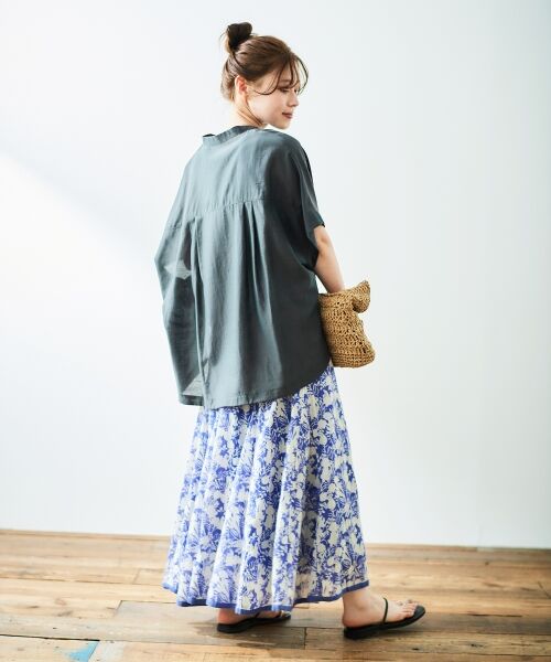 le.coeur blanc / ルクールブラン ロング・マキシ丈スカート | 《手洗い可能》Fanaka別注バイカラーフラワースカート | 詳細21