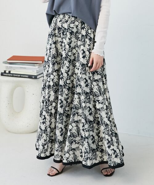 le.coeur blanc / ルクールブラン ロング・マキシ丈スカート | 《手洗い可能》Fanaka別注バイカラーフラワースカート | 詳細24