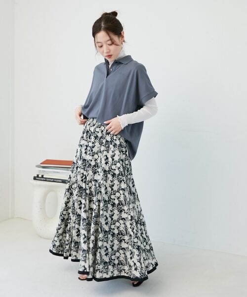 le.coeur blanc / ルクールブラン ロング・マキシ丈スカート | 《手洗い可能》Fanaka別注バイカラーフラワースカート | 詳細25
