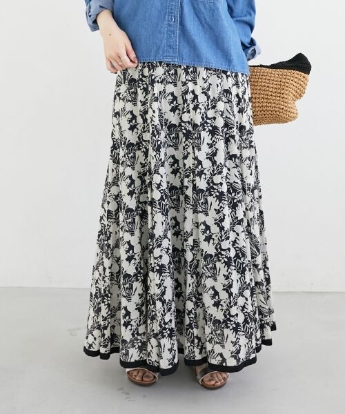 le.coeur blanc / ルクールブラン ロング・マキシ丈スカート | 《手洗い可能》Fanaka別注バイカラーフラワースカート | 詳細26