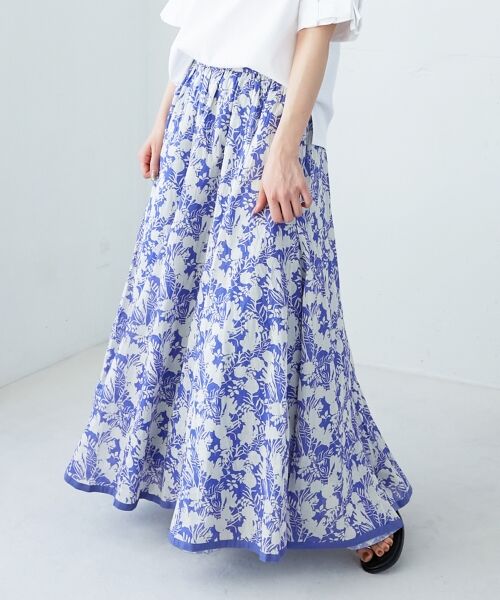 le.coeur blanc / ルクールブラン ロング・マキシ丈スカート | 《手洗い可能》Fanaka別注バイカラーフラワースカート | 詳細3