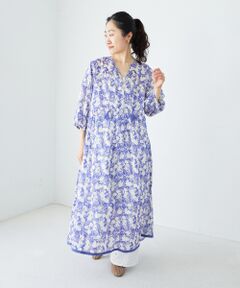 le.coeur blanc / ルクールブラン ロング・マキシ丈ワンピース | Fanaka別注バイカラーフラワーワンピース