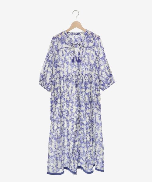 le.coeur blanc / ルクールブラン ロング・マキシ丈ワンピース | Fanaka別注バイカラーフラワーワンピース | 詳細1