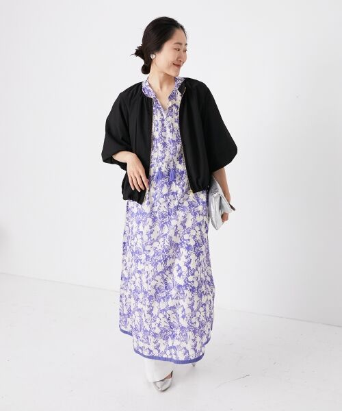 le.coeur blanc / ルクールブラン ロング・マキシ丈ワンピース | Fanaka別注バイカラーフラワーワンピース | 詳細10