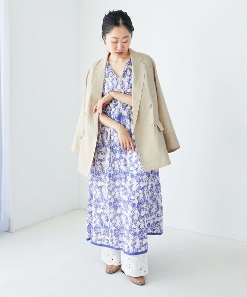 le.coeur blanc / ルクールブラン ロング・マキシ丈ワンピース | Fanaka別注バイカラーフラワーワンピース | 詳細12