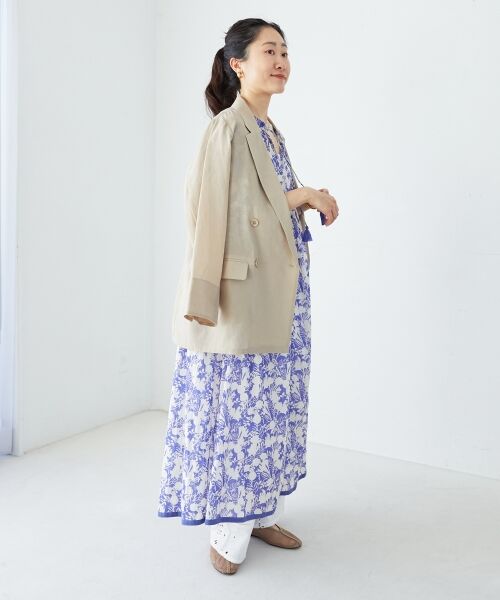 le.coeur blanc / ルクールブラン ロング・マキシ丈ワンピース | Fanaka別注バイカラーフラワーワンピース | 詳細13