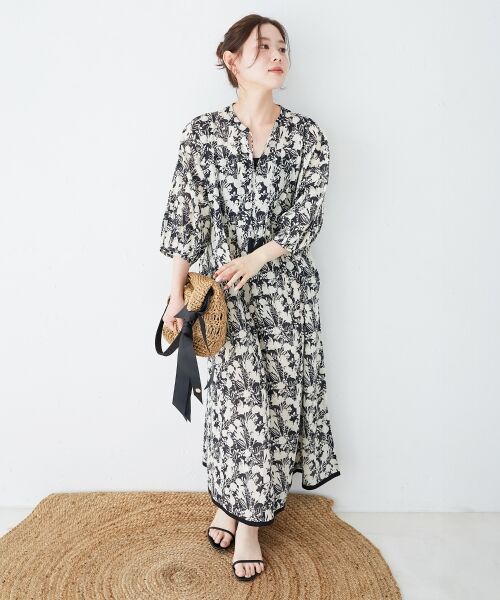 le.coeur blanc / ルクールブラン ロング・マキシ丈ワンピース | Fanaka別注バイカラーフラワーワンピース | 詳細19