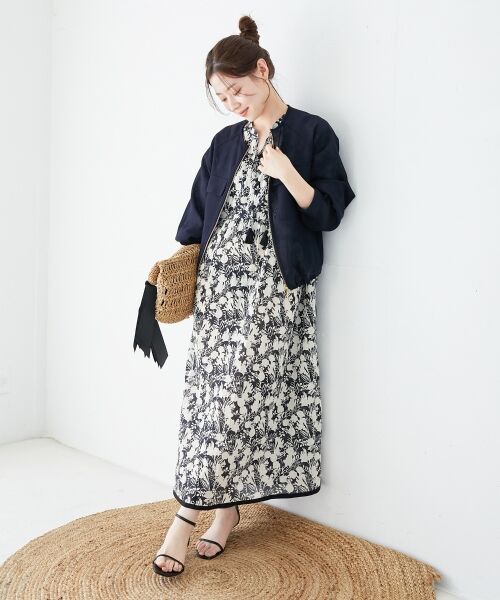 美品 mikiosakabe バイカラーフラワープリーツワンピース mikiosakabe バイカラーフラワープリーツワンピース