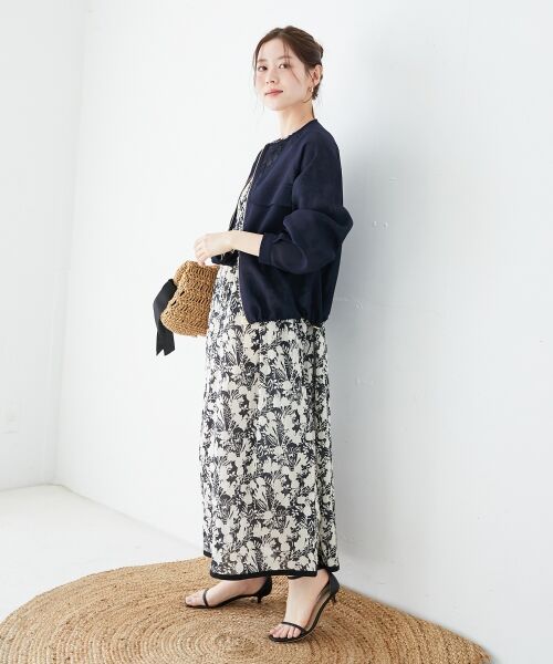 le.coeur blanc / ルクールブラン ロング・マキシ丈ワンピース | Fanaka別注バイカラーフラワーワンピース | 詳細26