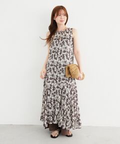 le.coeur blanc / ルクールブラン ロング・マキシ丈ワンピース | 《手洗い可能》Fanakaフラワーノースリワンピース