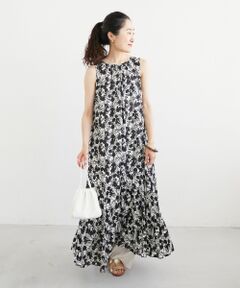 le.coeur blanc / ルクールブラン ロング・マキシ丈ワンピース | 《手洗い可能》Fanakaフラワーノースリワンピース