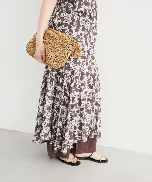 le.coeur blanc / ルクールブラン ロング・マキシ丈ワンピース | 《手洗い可能》Fanakaフラワーノースリワンピース | 詳細14