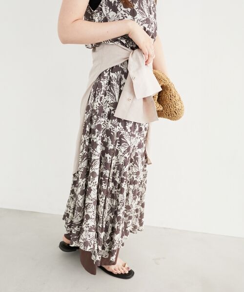 le.coeur blanc / ルクールブラン ロング・マキシ丈ワンピース | 《手洗い可能》Fanakaフラワーノースリワンピース | 詳細15