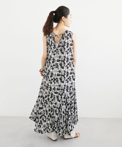 le.coeur blanc / ルクールブラン ロング・マキシ丈ワンピース | 《手洗い可能》Fanakaフラワーノースリワンピース | 詳細20