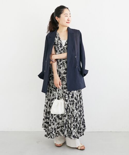 le.coeur blanc / ルクールブラン ロング・マキシ丈ワンピース | 《手洗い可能》Fanakaフラワーノースリワンピース | 詳細24