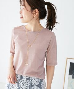 le.coeur blanc / ルクールブラン Tシャツ | 《手洗い可能》シンプルラメＴシャツ