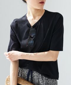 le.coeur blanc / ルクールブラン Tシャツ | 《手洗い可能》シンプルラメＴシャツ