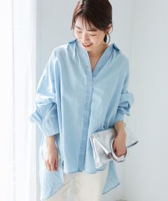 le.coeur blanc / ルクールブラン シャツ・ブラウス | 《WEB限定アイテム》バックデザインオーバーデニムシャツ