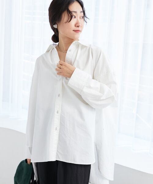 le. coeur blanc/ルクールブラン 《WEB限定アイテム》バックデザインオーバーデニムシャツ オフ 38 le. coeur blanc/ルクールブラン 《WEB限定アイテム》バックデザインオーバーデニムシャツ オフ 38