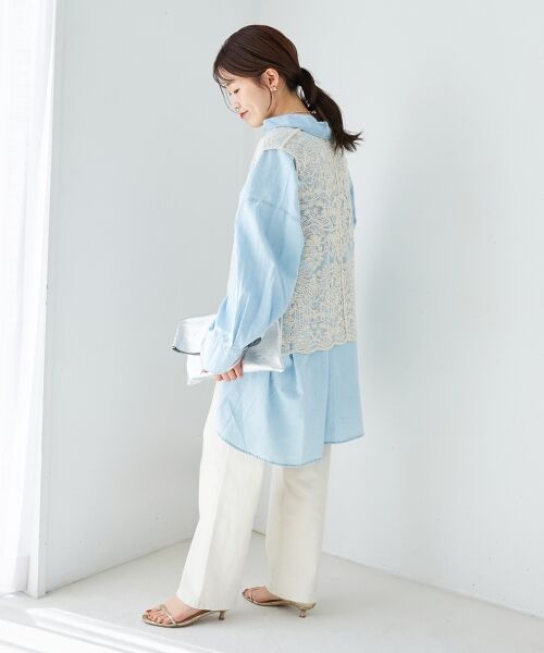 le.coeur blanc / ルクールブラン シャツ・ブラウス | 《WEB限定アイテム》バックデザインオーバーデニムシャツ | 詳細20