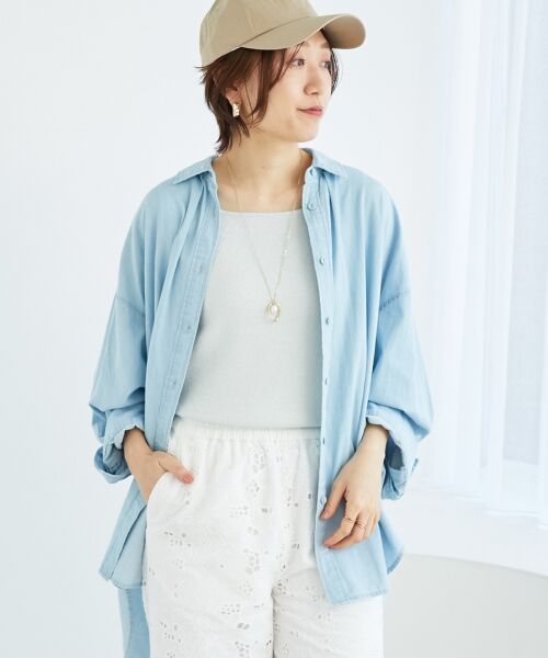 le.coeur blanc / ルクールブラン シャツ・ブラウス | 《WEB限定アイテム》バックデザインオーバーデニムシャツ | 詳細21