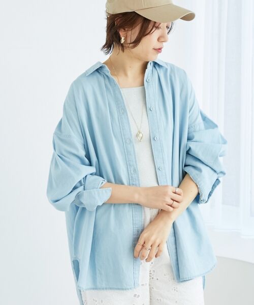 le.coeur blanc / ルクールブラン シャツ・ブラウス | 《WEB限定アイテム》バックデザインオーバーデニムシャツ | 詳細22