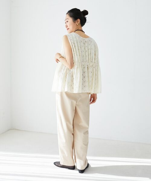 le.coeur blanc / ルクールブラン その他パンツ | 《WEB限定アイテム》コットン麻ドロストイージーパンツ | 詳細17