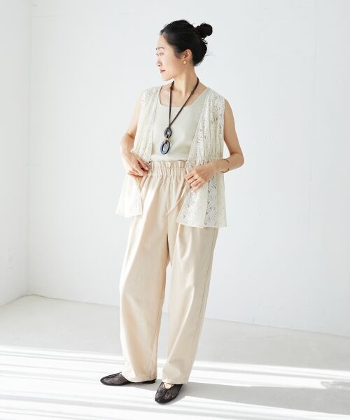 le.coeur blanc / ルクールブラン その他パンツ | 《WEB限定アイテム》コットン麻ドロストイージーパンツ | 詳細18