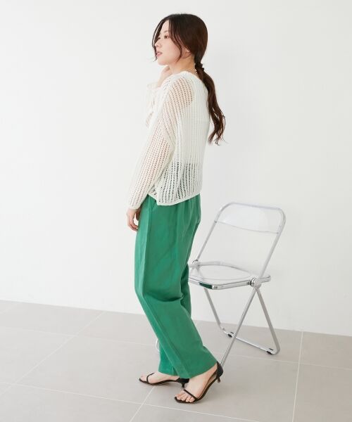 le.coeur blanc / ルクールブラン その他パンツ | 《WEB限定アイテム》コットン麻ドロストイージーパンツ | 詳細4