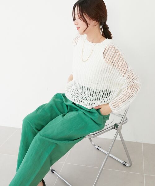 le.coeur blanc / ルクールブラン その他パンツ | 《WEB限定アイテム》コットン麻ドロストイージーパンツ | 詳細8