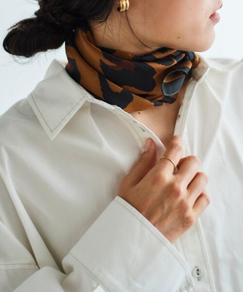 le.coeur blanc / ルクールブラン バンダナ・スカーフ | 《WEB限定アイテム》レオパードプリントスカーフ | 詳細6