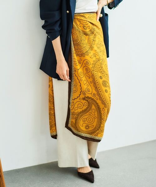 le.coeur blanc / ルクールブラン マフラー・ショール・スヌード・ストール | 《WEB限定アイテム》ペイズリープリントストール | 詳細12