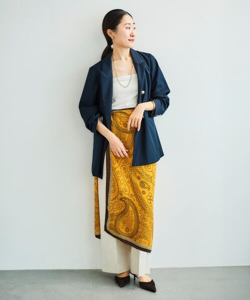 le.coeur blanc / ルクールブラン マフラー・ショール・スヌード・ストール | 《WEB限定アイテム》ペイズリープリントストール | 詳細15